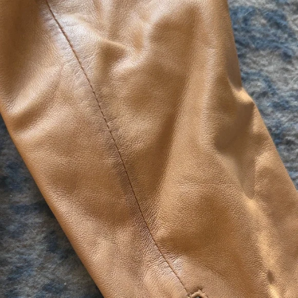 Gorgeous Elie Tahari Tan Leather Zip-Front Jacket - Picture 6 of 7